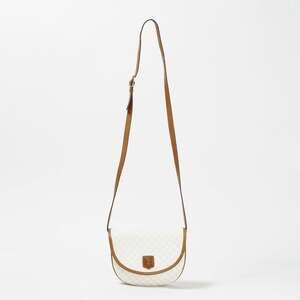 White Macadam Triomphe Logo Shoulder Bag